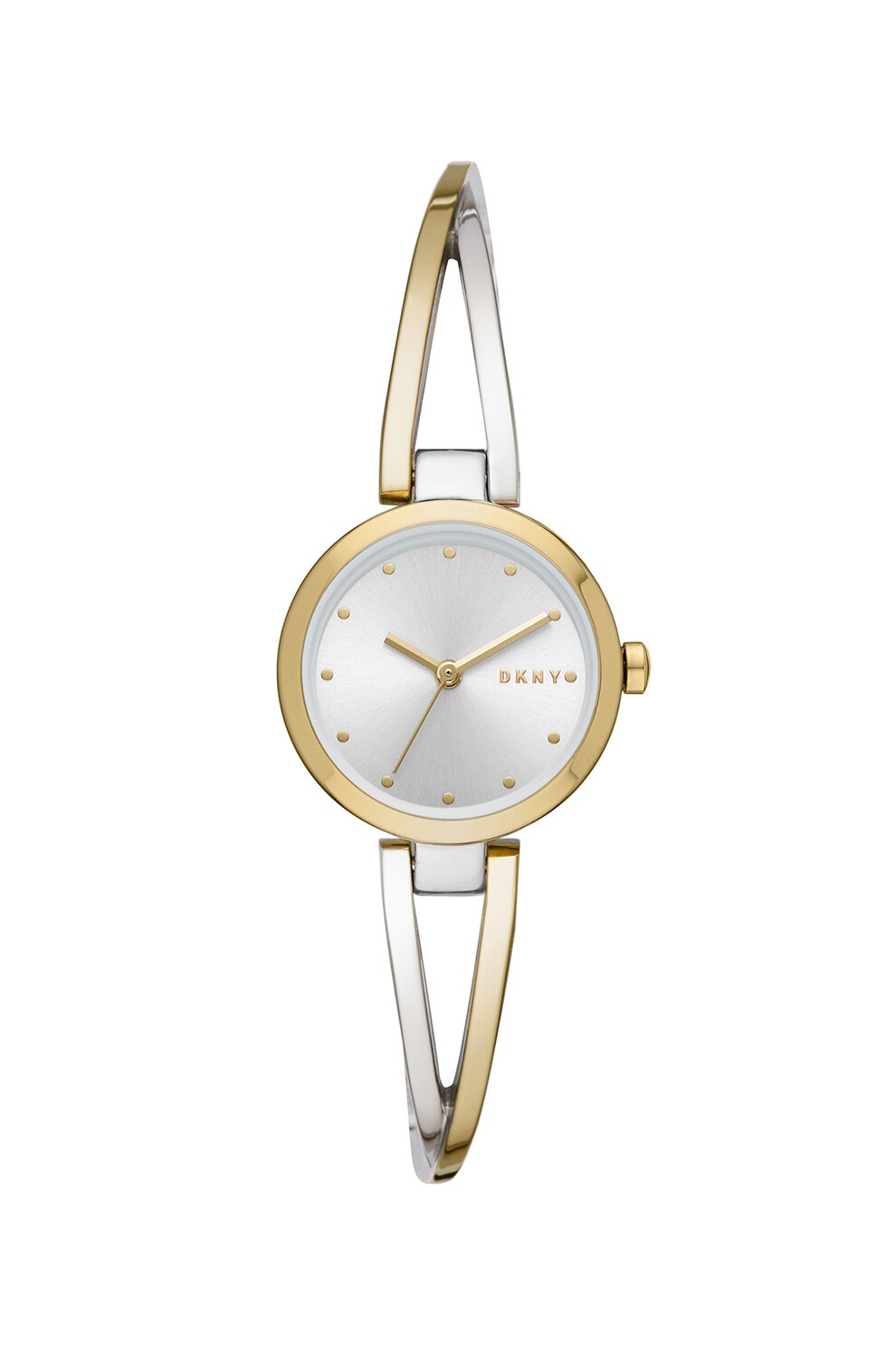 DKNY, Ceas rotund cu doua nuante, Auriu/Argintiu