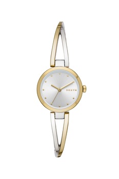 DKNY, Ceas rotund cu doua nuante, Auriu/Argintiu DKNY, Ceas rotund cu doua nuante, Auriu/Argintiu
