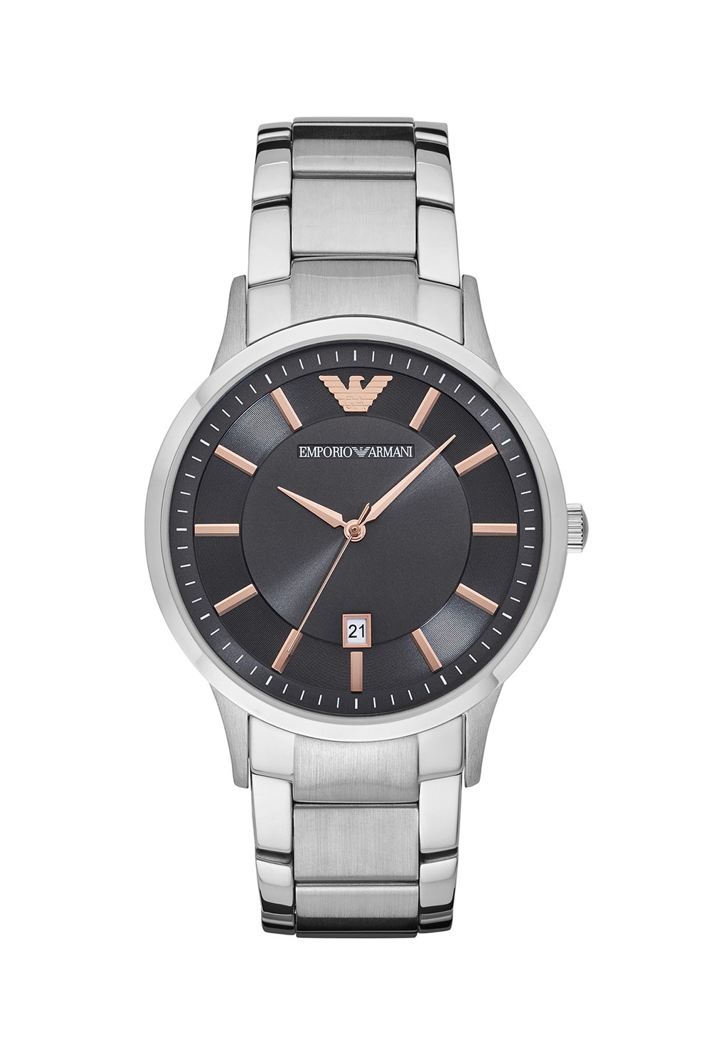 Emporio Armani, Ceas analog cu bratara metalica, Argintiu