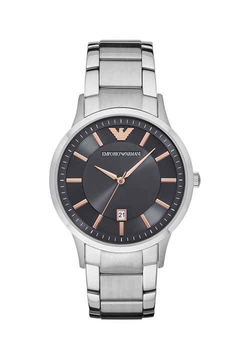 Emporio Armani, Ceas analog cu bratara metalica, Argintiu