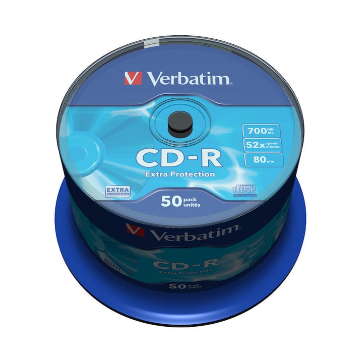 Дискове CD-R Verbatim, 700MB, 52X, 50 броя
