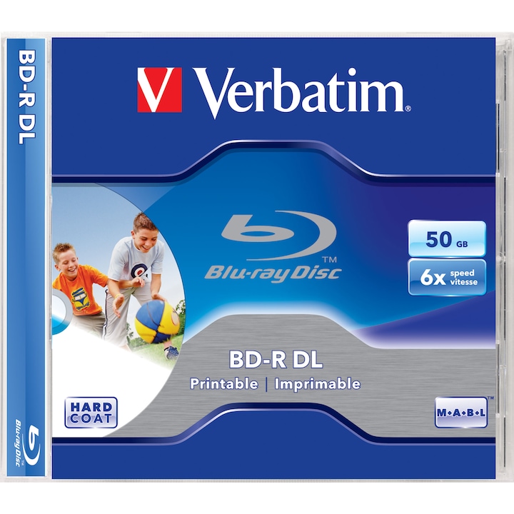 Verbatim BD-R BluRay lemez, kétrétegű, nyomtatható, 50GB, 6x, normál tok