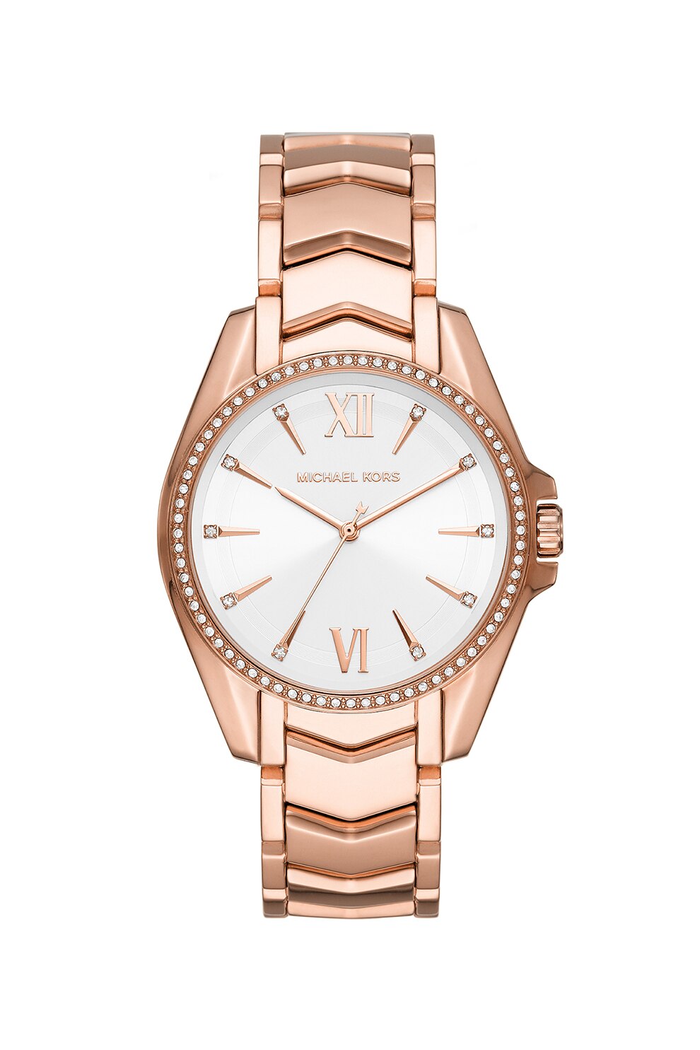 Michael Kors, Ceas rotund de otel inoxidabil, Auriu rose