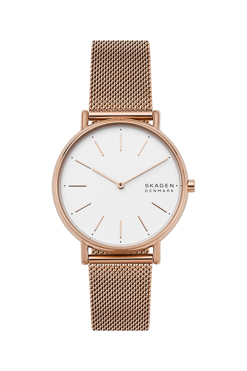 Skagen, Ceas rotund cu bratara metalica cu model plasa, Auriu