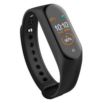 Bratara Sport M4 Techstar® Pentru Fitness, Monitorizarea Presiunii Sangelui si A Batailor Inimii, Negru Bratara Sport M4 Techstar® Pentru Fitness, Monitorizarea Presiunii Sangelui si A Batailor Inimii, Negru