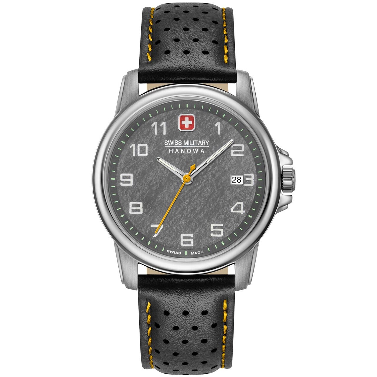 Ceas barbatesc Swiss Military Hanowa 06-4231.7.04.009 Swiss Rock, 39mm, 5ATM, Argintiu