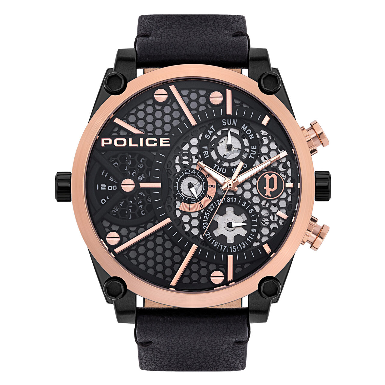 Ceas barbatesc Police PL15381JSBR.61 Vigor, 51mm, 3ATM, Auriu
