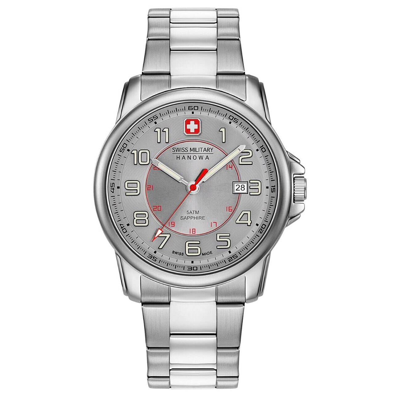 Ceas barbatesc Swiss Military Hanowa 06-5330.04.009 Swiss Grenadier, 43mm, 5ATM, Argintiu