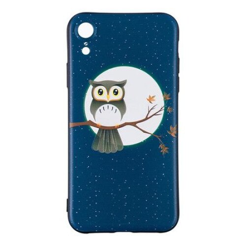 Husa de protectie pentru iPhone XR, protectie spate, capac de protectie, bumper, imprimeu bufnita, Verde-Negru