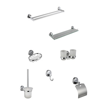 Set sapte piese accesorii baie crom lucios TRENDY S Set sapte piese accesorii baie crom lucios TRENDY S