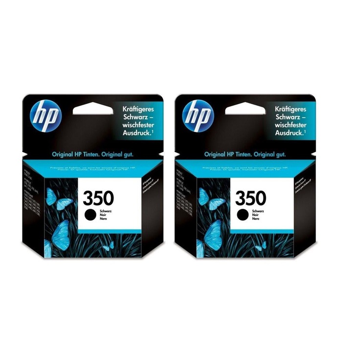 Pachet cartuse cerneala CB335EE (350) negru x 2 HP original 9ml 400 pagini