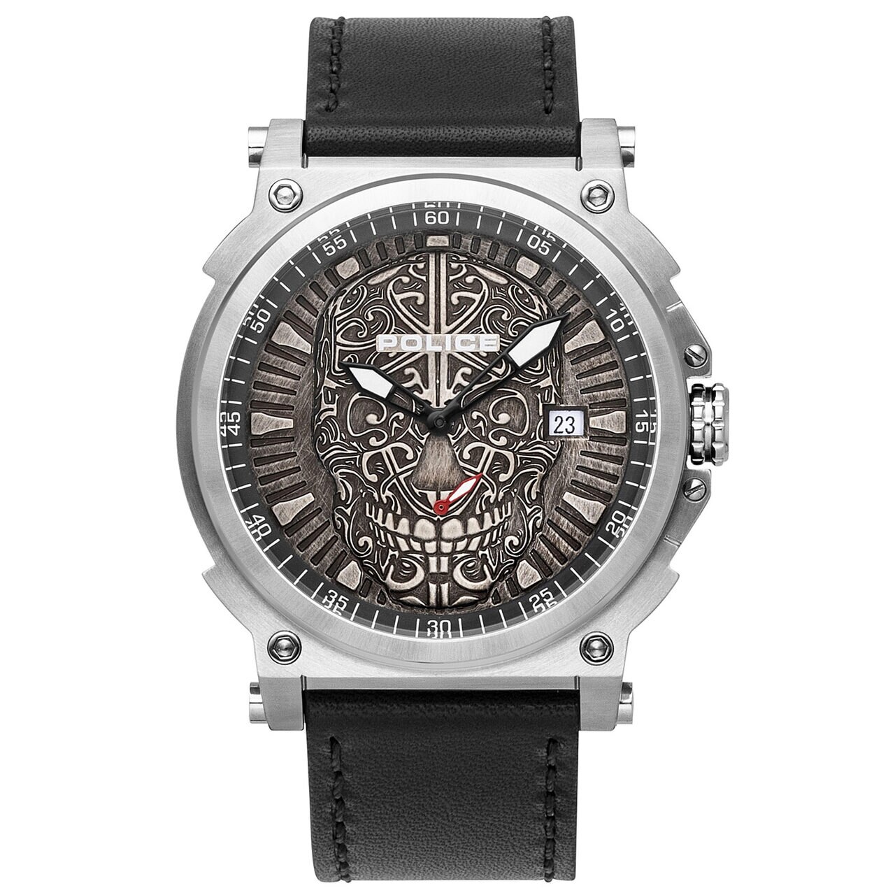 Ceas barbatesc Police PL15728JS.61 Compass 48mm, 3ATM, Argintiu