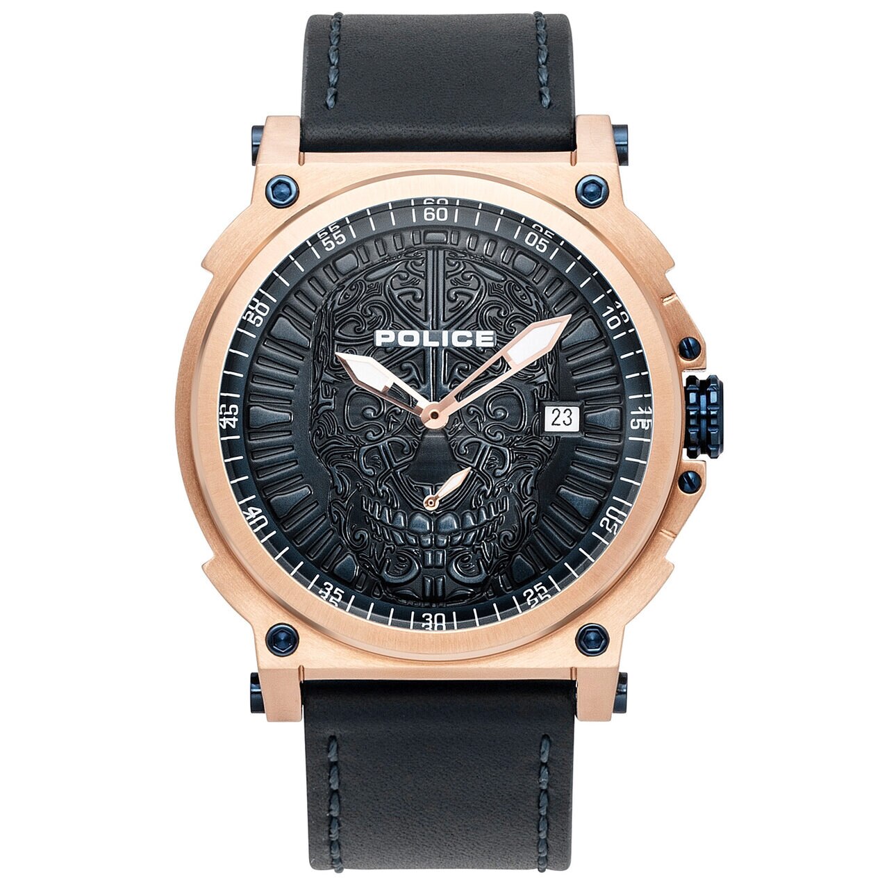 Ceas barbatesc Police PL15728JSR.03 Compass, 48mm, 3ATM, Auriu