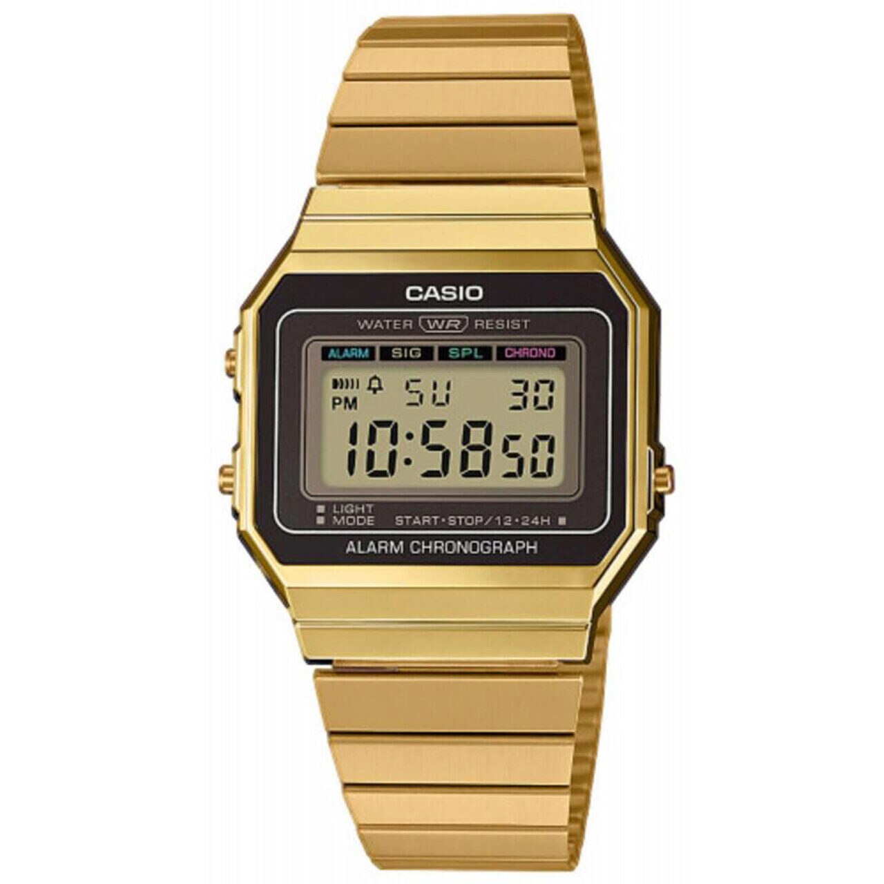 Ceas barbatesc Casio A700WEG-9AEF 33mm, 3ATM, Auriu