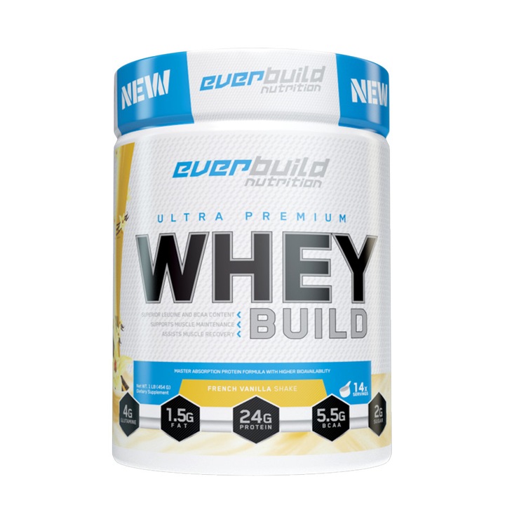 Everbuild Ultra Premium Whey Build French Vanilla 0.454 Kg