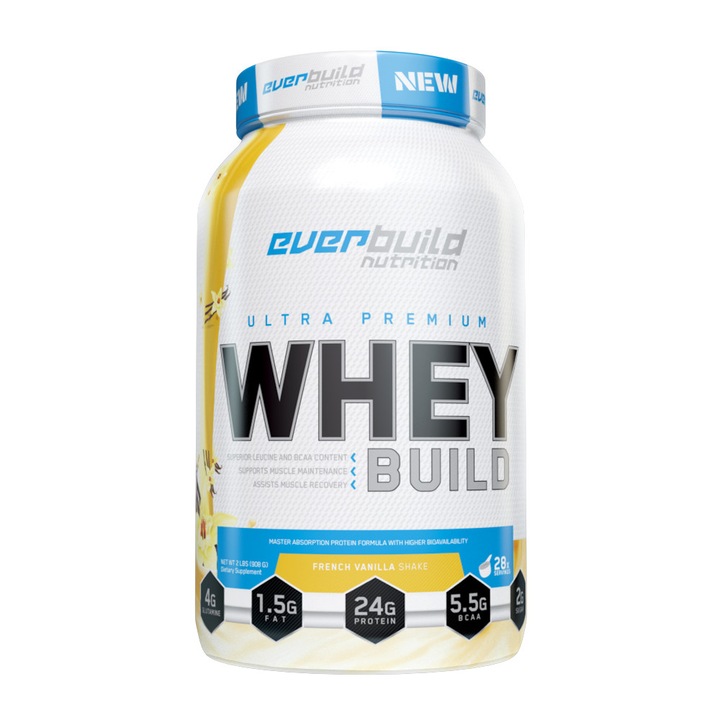 Proteine Everbuild Ultra Premium Whey Build French Vanilla 0.910 Kg