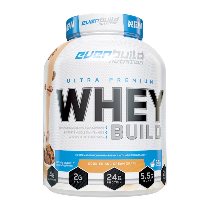Proteine Everbuild Ultra Premium Whey Build Cookies And Cream 2.270 Kg