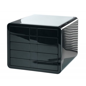 Organizator de Birou HAN cu 5 Sertare, 295x247x355 mm, Plastic Lucios, Culoarea Neagra, Accesorii Birou Organizator de Birou HAN cu 5 Sertare, 295x247x355 mm, Plastic Lucios, Culoarea Neagra, Accesorii Birou