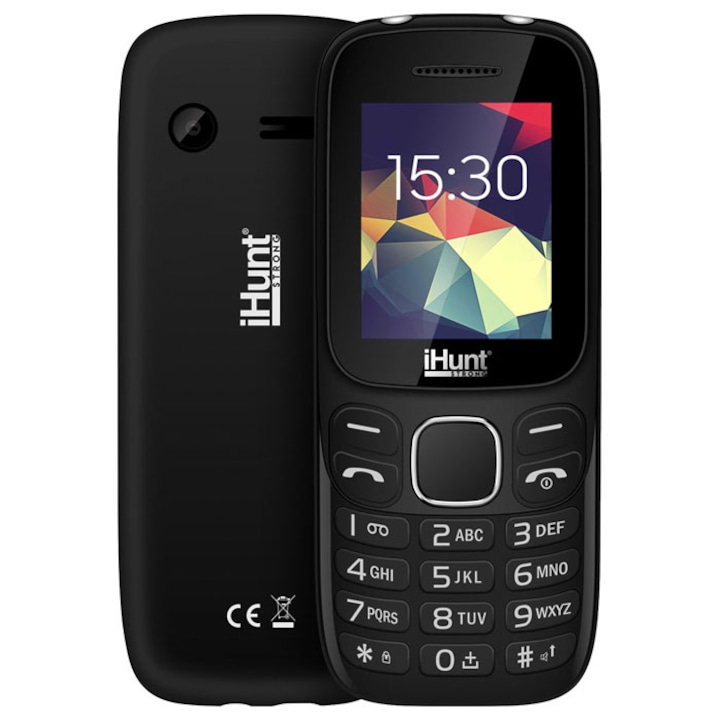 Telefon mobil iHunt i4 2021, 1.8-inch Display, DualSIM, 2G, Radio FM, Bluetooth, RO-Alert Activ, Lanterna, Baterie 800mAh, Black