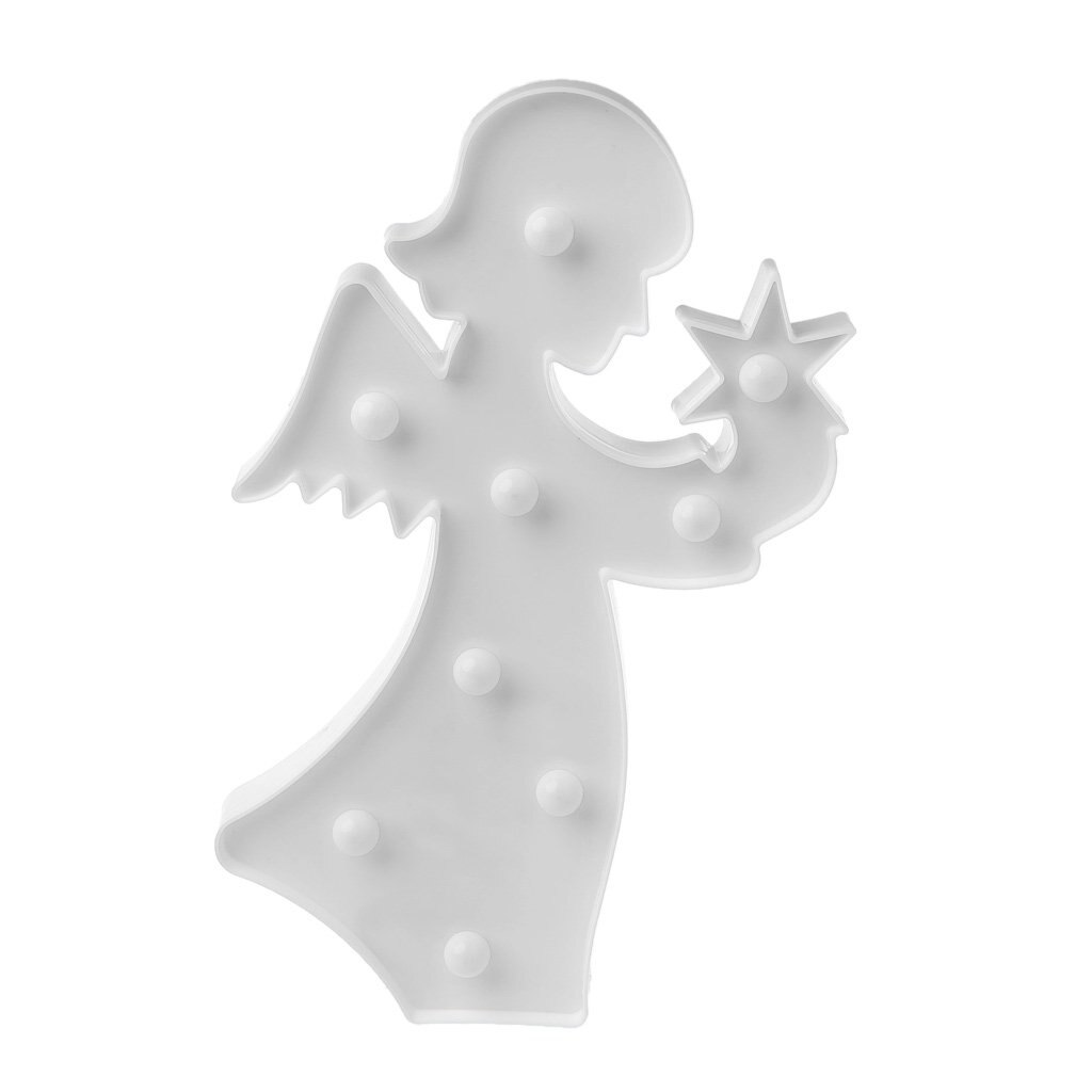 Inger cu stea si 9 leduri, Angelis, alb, 16x3x28 cm