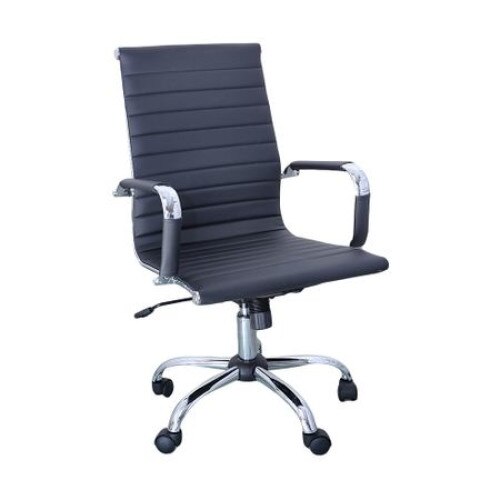 Scaun de birou MF MILTON, Negru, Piele ecologica