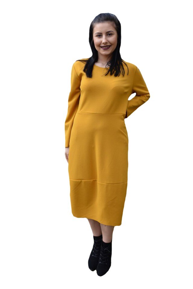 Rochie casual,model simplu,D&J Exclussive, Galben