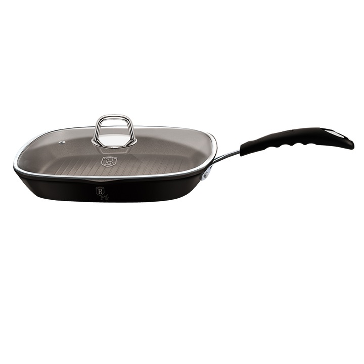 Tigaie grill cu capac, 28x28 cm, invelis titan, Berlinger Haus, BH 6130