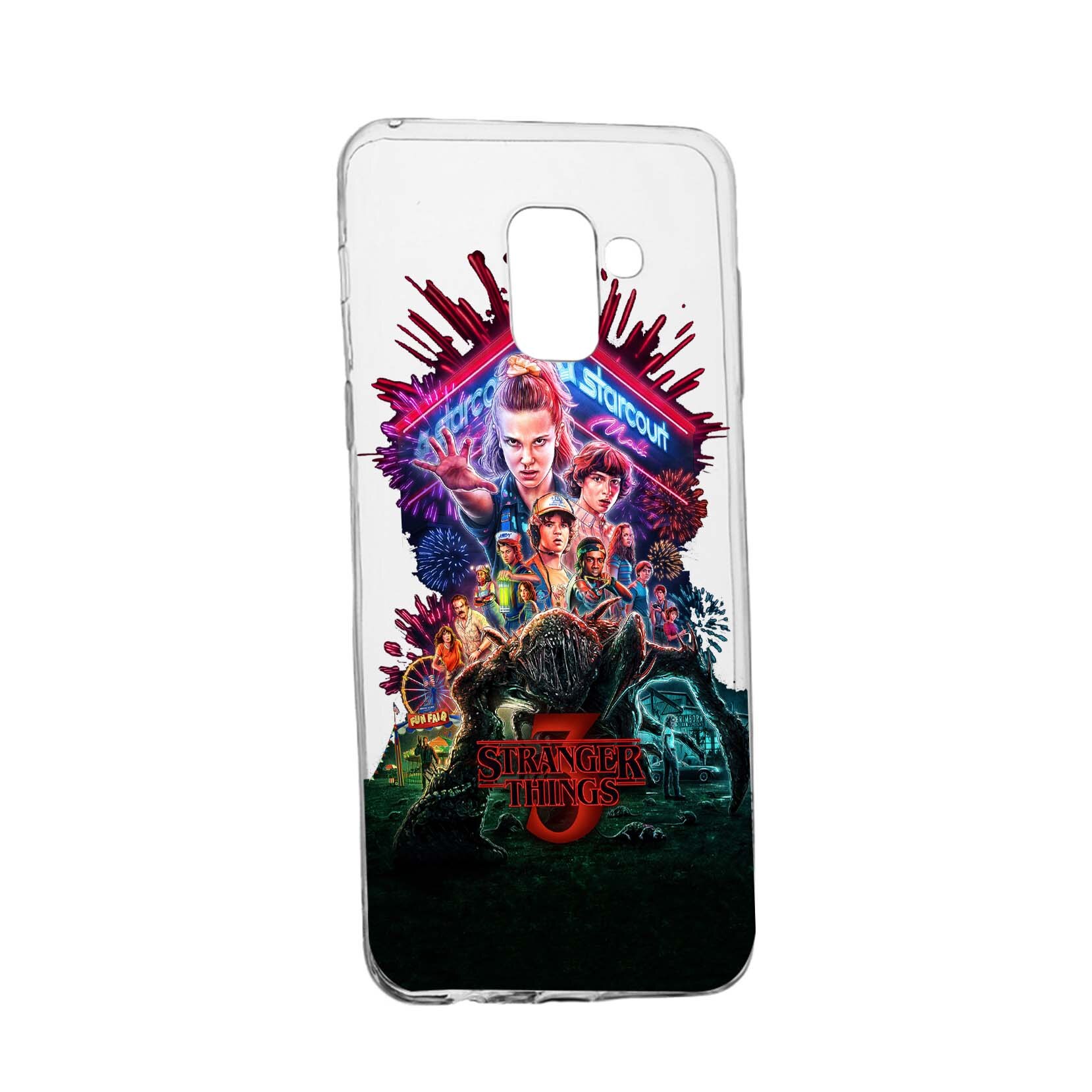 Husa de protectie Stranger Things, Movie pentru Samsung Galaxy A8 2018 / A5 2018, rezistenta la uzura, anti-alunecare, din silicon Premium, 372