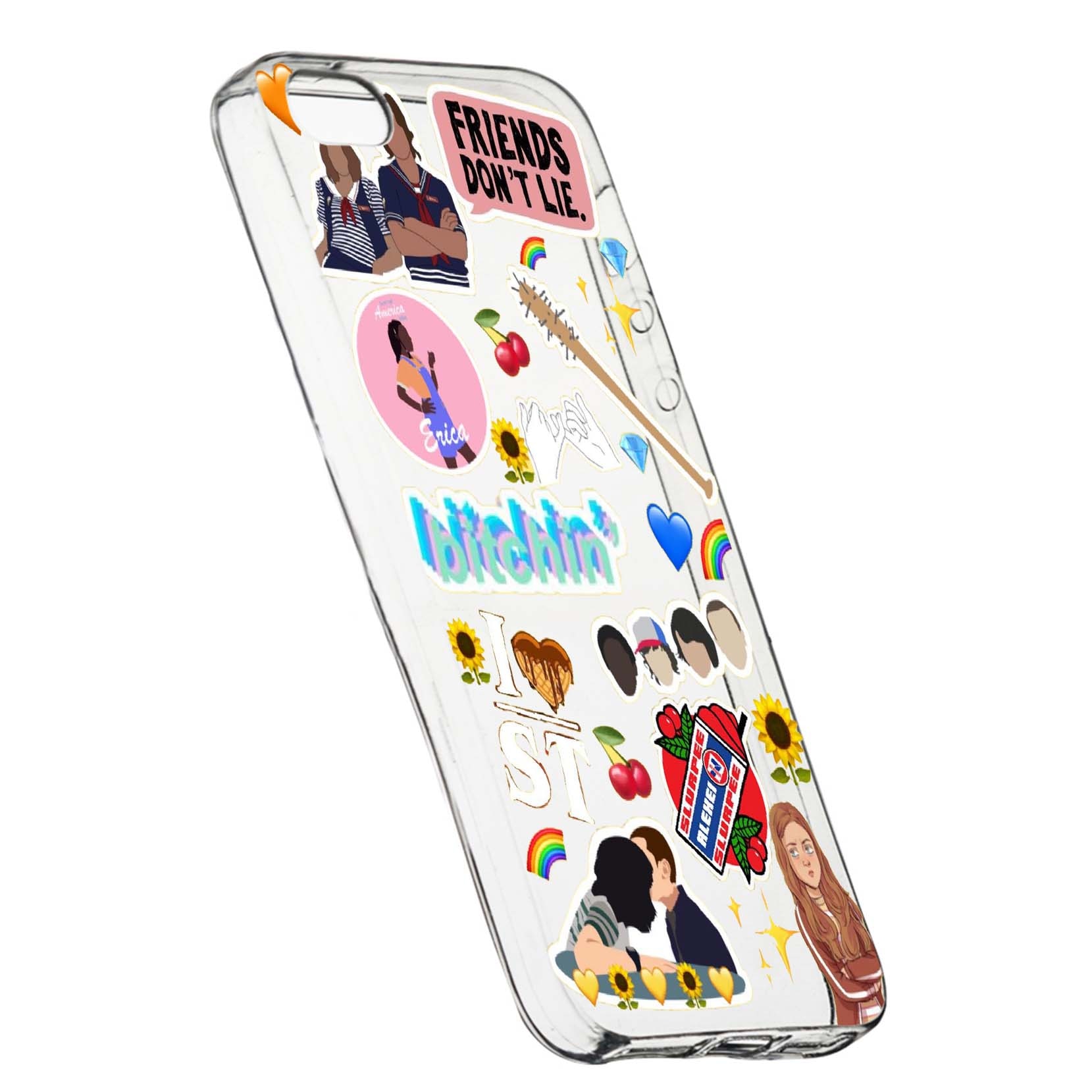 Husa de protectie Stranger Things, Movie pentru Apple iPhone 5 / 5S / SE, rezistenta la uzura, anti-alunecare, din silicon Premium, 376