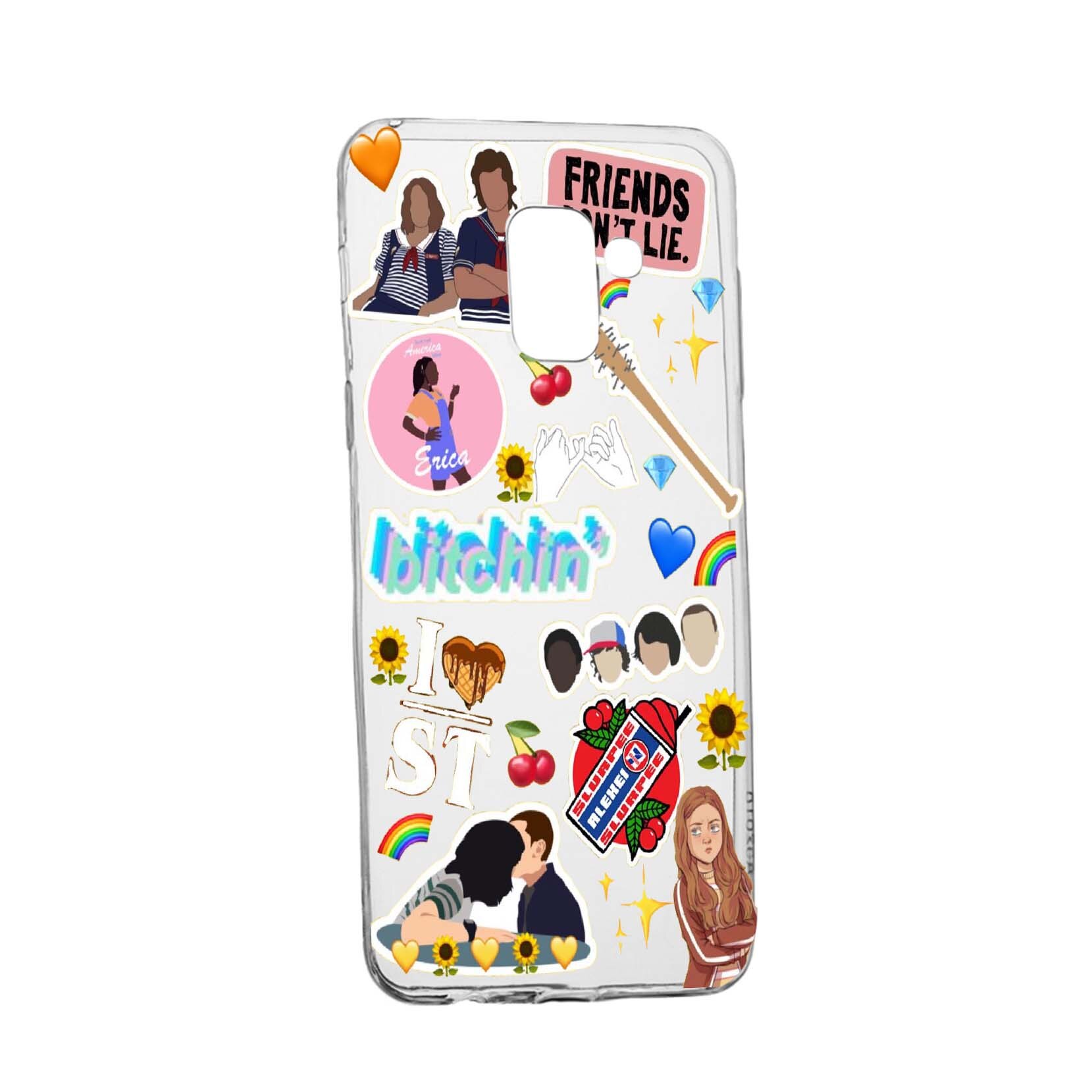 Husa de protectie Stranger Things, Movie pentru Samsung Galaxy A8 2018 / A5 2018, rezistenta la uzura, anti-alunecare, din silicon Premium, 376