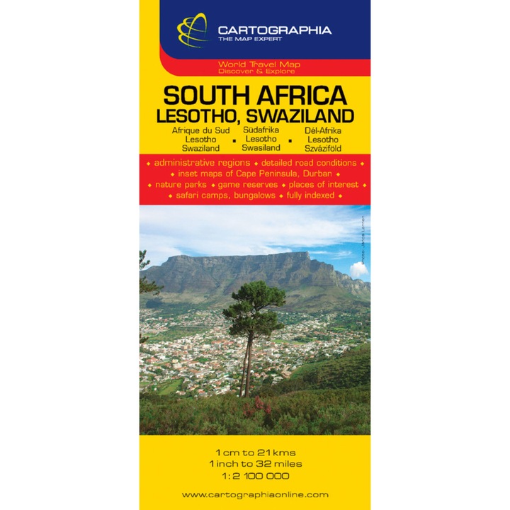 Dél-Afrika, Lesotho, Szváziföld térkép