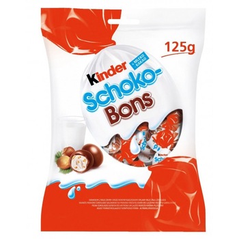 Bomboane de ciocolata cu lapte si alune Kinder Schoko-Bons, 125 g Bomboane de ciocolata cu lapte si alune Kinder Schoko-Bons, 125 g