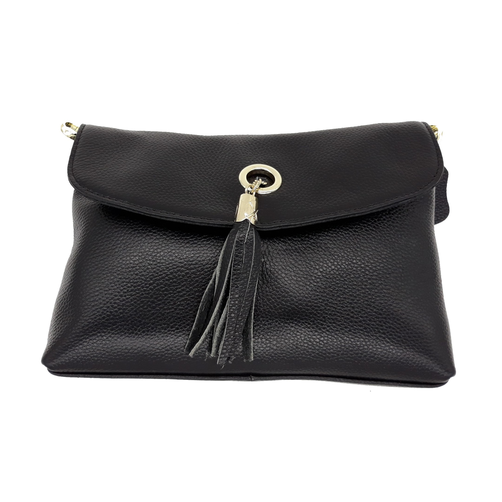 Geanta dama, din piele naturala, negru, cu doua barete, dimensiune 26*18*7 cm