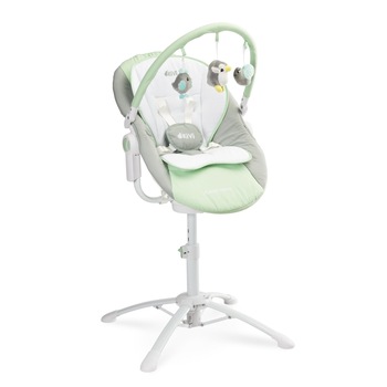 Scaun de masa Caretero KIVI 3 in 1 Mint cu telecomanda, sezlong, leagan electric, vibratii si melodii Scaun de masa Caretero KIVI 3 in 1 Mint cu telecomanda, sezlong, leagan electric, vibratii si melodii