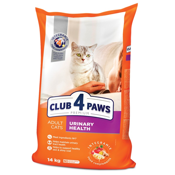 Hrana uscata completa pentru pisici Urinary Health, Premium, Club 4 Paws, 14 kg