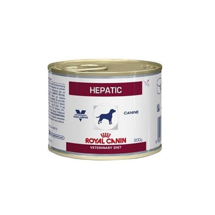 Hrana Dietetica pentru Caini Royal Canin VD, Hepatic Dog, Conserva 200 g