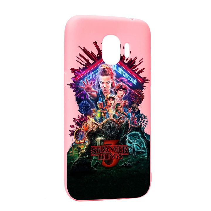 Husa de protectie Stranger Things, Movie, pentru Samsung Galaxy J4 2018, rezistenta la uzura, anti-alunecare, din silicon Premium, P372