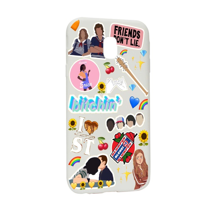 Husa de protectie Stranger Things, Movie, pentru Samsung Galaxy J7 2018, rezistenta la uzura, anti-alunecare, din silicon Premium, W376