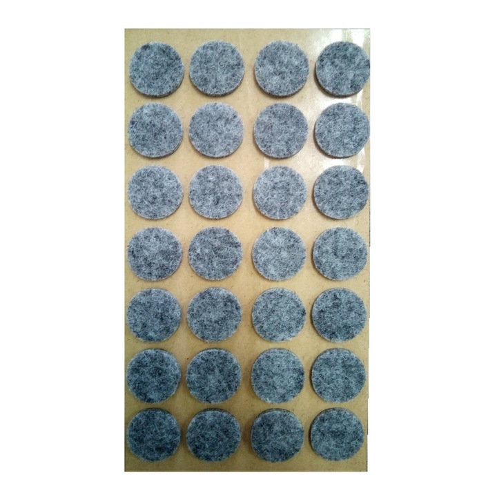 Protectie pasla autoadeziva pentru pardoseala, rotunda D 20 mm, gri, set 28 buc