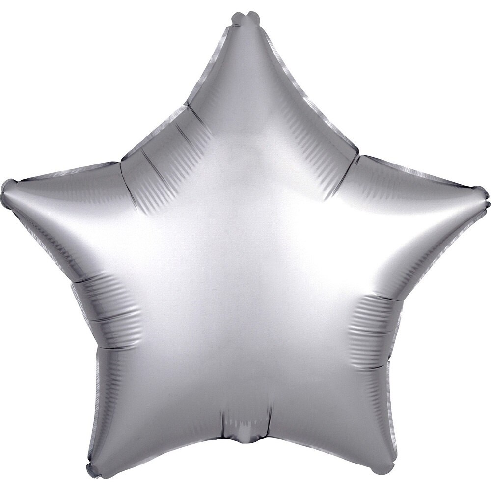 Balon folie stea 45 cm Satin Luxe Platinum, Amscan 36807