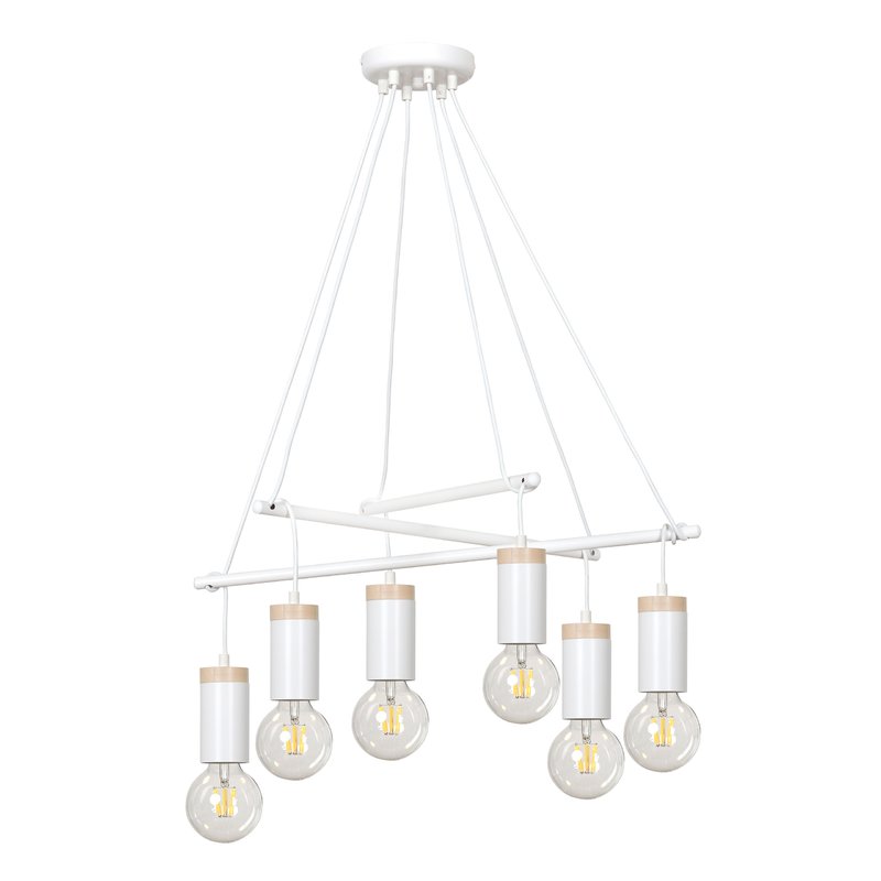Lustra Emibig Skandia VI, Emibig, Alb, Metal, 80 cm