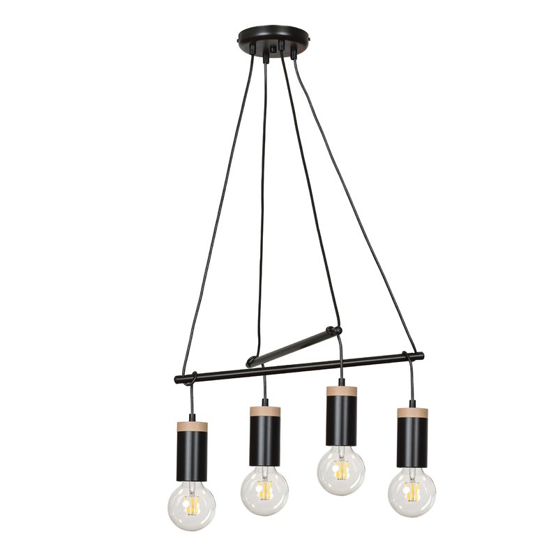 Lustra Emibig Skandia IV, Emibig, Negru, Metal, 80 cm