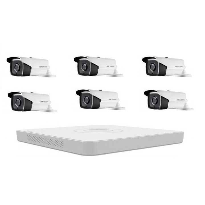 Kit complet 6 camere supraveghere exterior 2MP 30m IR,