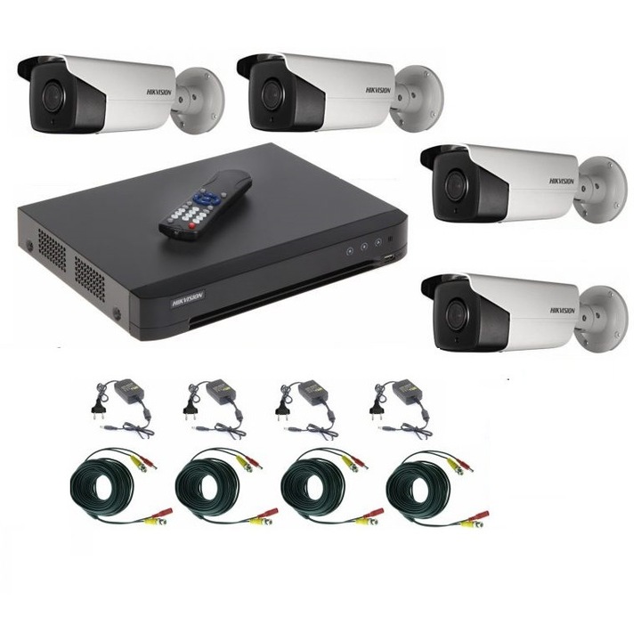 Kit supraveghere video Hikvision 5MP, cu 2 camere 5MP de interior MK486