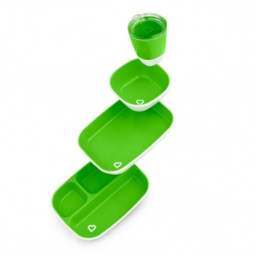 Set complet pentru servirea mesei, 7 piese, Color Me Hungry, Munchkin®, Verde