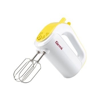 Mixer de mana GIRMI SB02, 170W, 5 trepte de viteza, functie Turbo, accesorii inox, galben Mixer de mana GIRMI SB02, 170W, 5 trepte de viteza, functie Turbo, accesorii inox, galben
