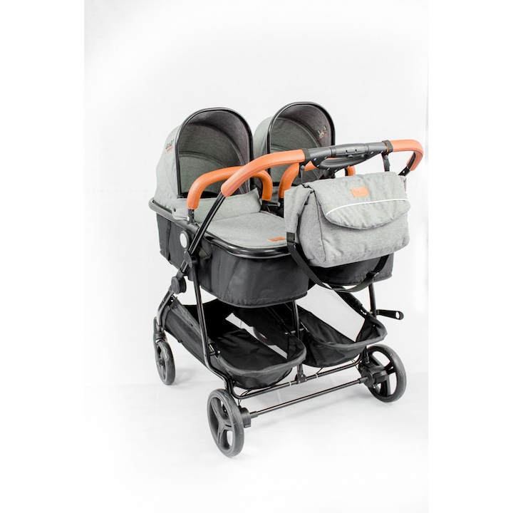 Детска количка Baby Giggle, Duet Practick, Сив/Черен