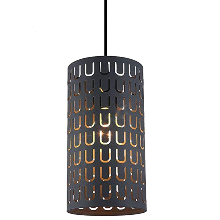 Pendul Cilindru cu Abajur Metalic Negru, E27, 60W