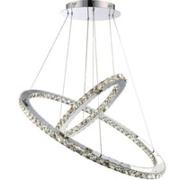 lustra led l8233 60w k9 crystals 2 segmente candelabru pendul lumina led rotund pandantiv de cristal din sticla cu doua inele sufragerie dinning dormitor imagen 2_0_
0