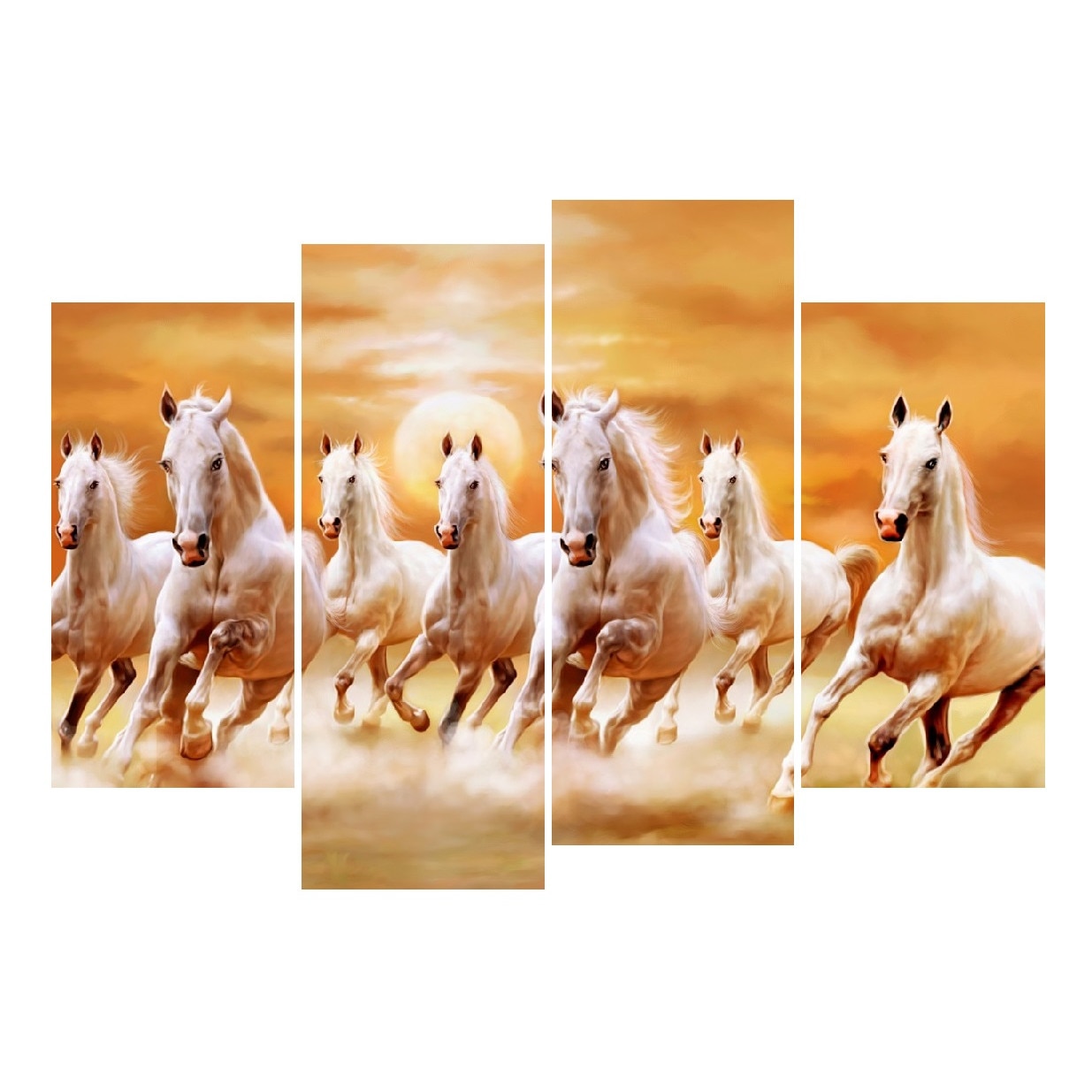 Tablou multicanvas 4 piese Cai 1, 120 x 90 cm